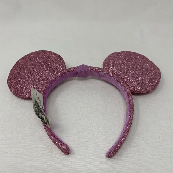 Disney Parks - Pink Glitter Minnie Mouse Headband Ears with Sparkly Gem on on to - Picture 7 of 12